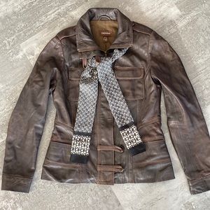 Beautiful genuine brown Danier leather jacket